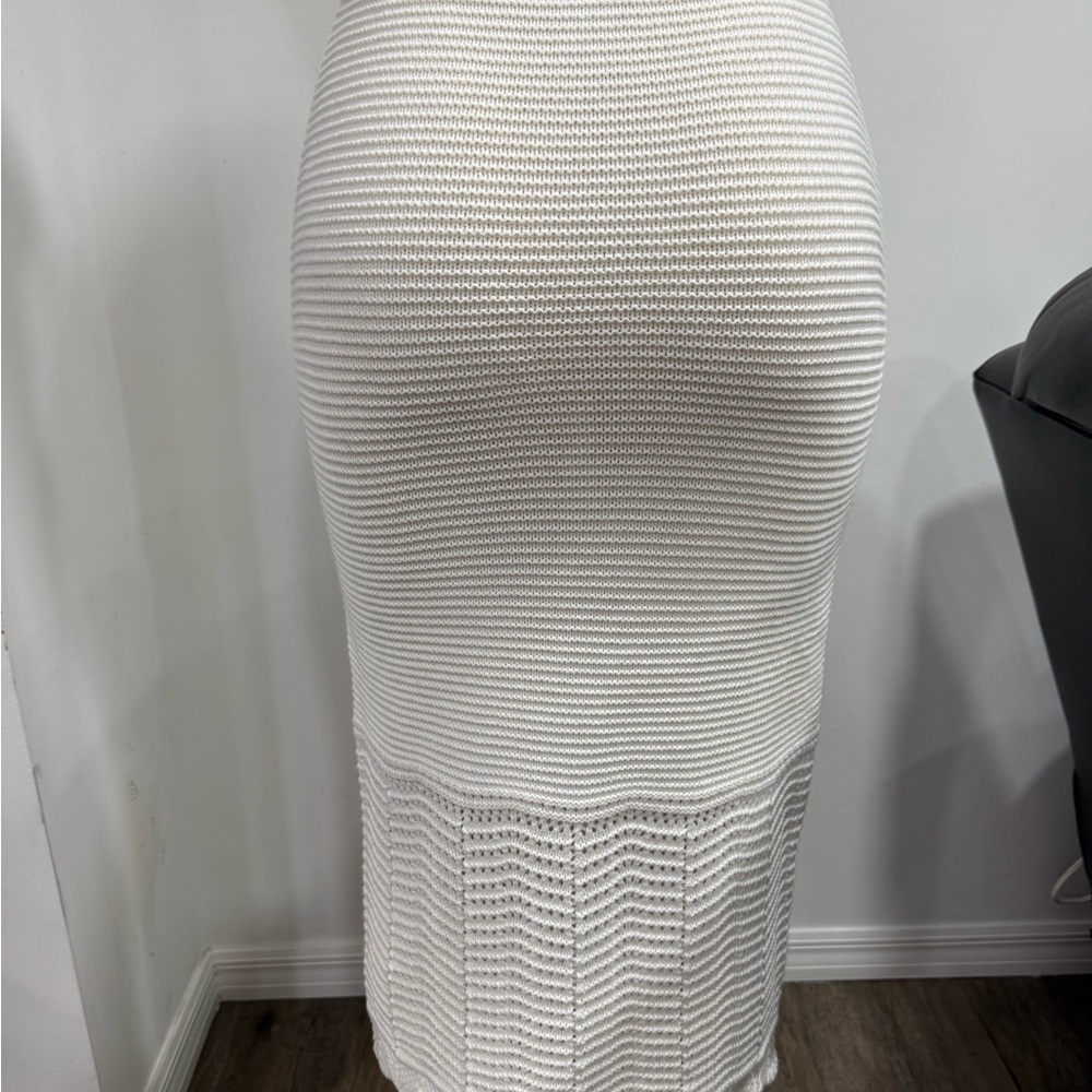 House of Harlow 1960 Cream Knit Pencil Skirt - Picture 3 of 5